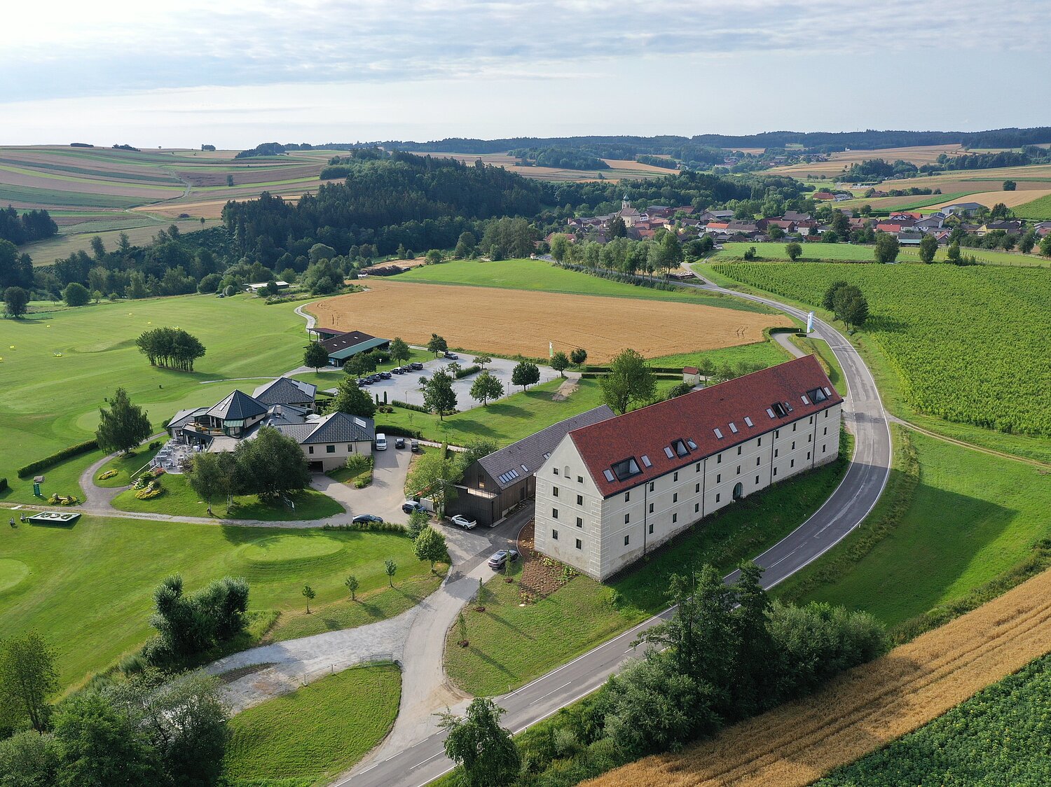 Aktuelle Ansicht des Kornspeichers aus Vogelperspektive